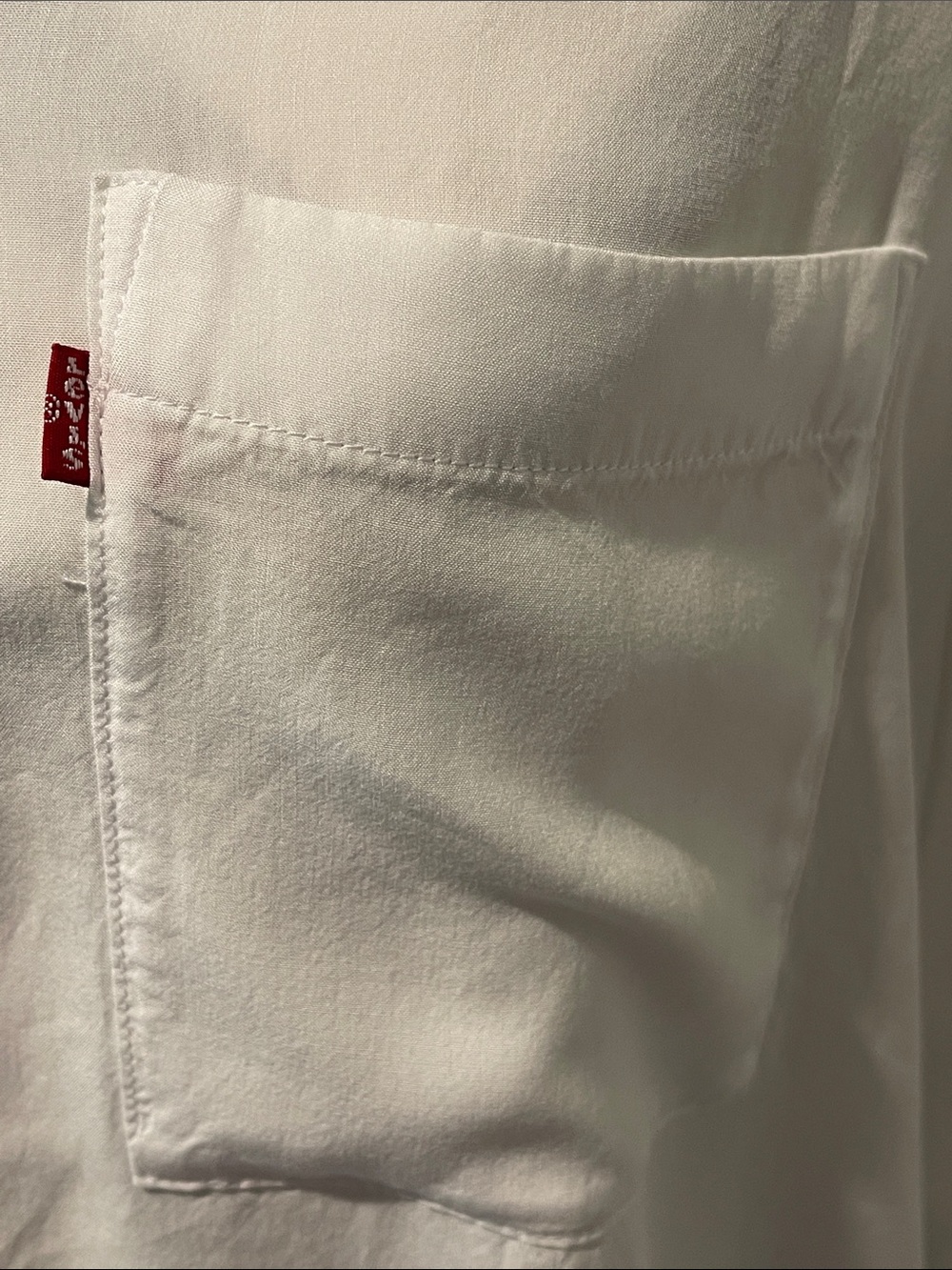 Levi's Preppy White Button Down Utility Shirt with Pocket Size L - Picture 3 of 8